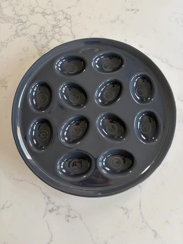 Fiestaware Fiesta Deviled Egg Tray Plate Platter HLC Homer Laughlin Dark Gray 11