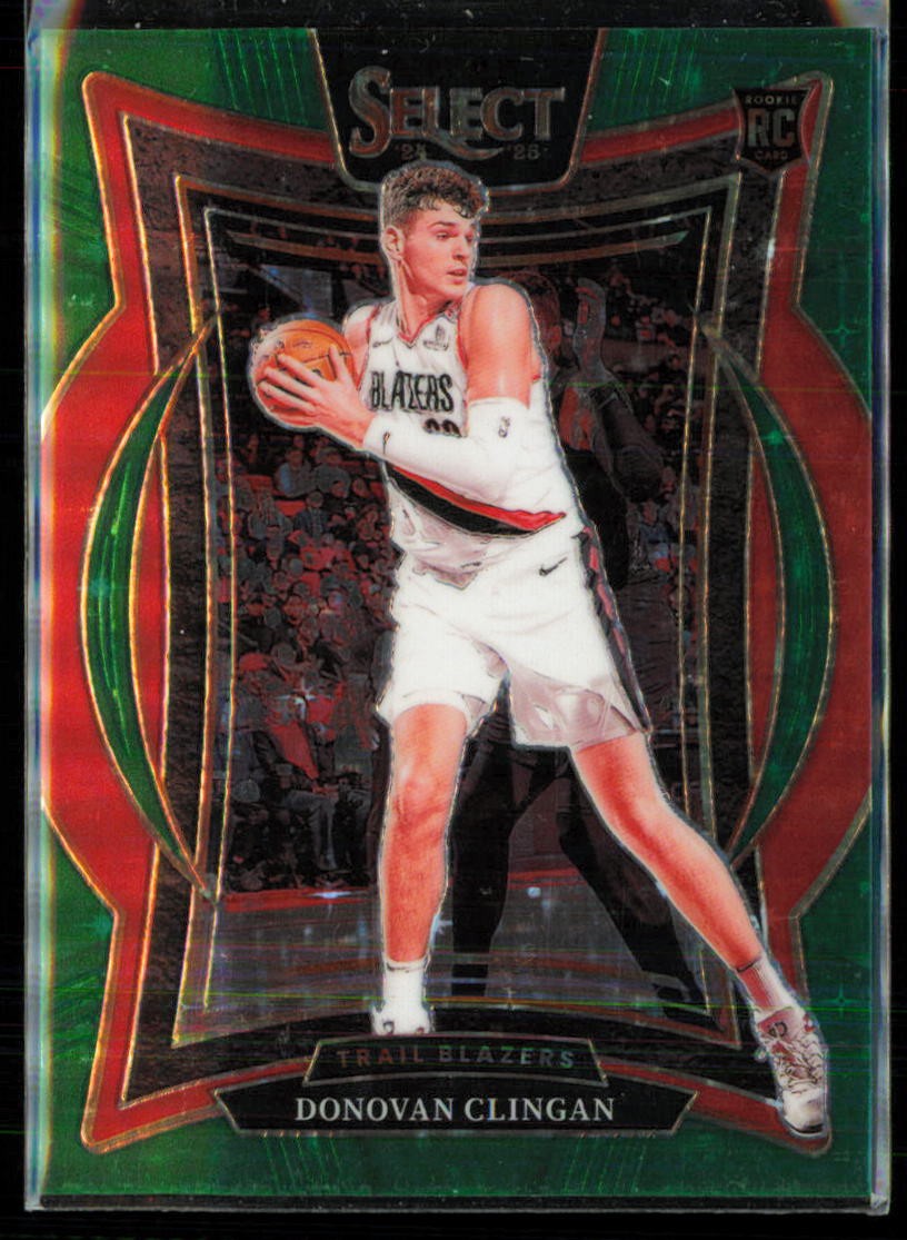 2024-25 Panini Select Donovan Clingan Green Stars Prizm #69 Rookie