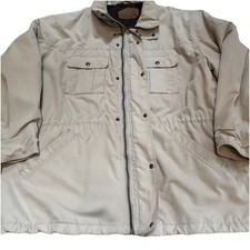 Woolrich Vintage USA Made Khaki Tan XL Field Jacket Wool Plaid Lined Safari*