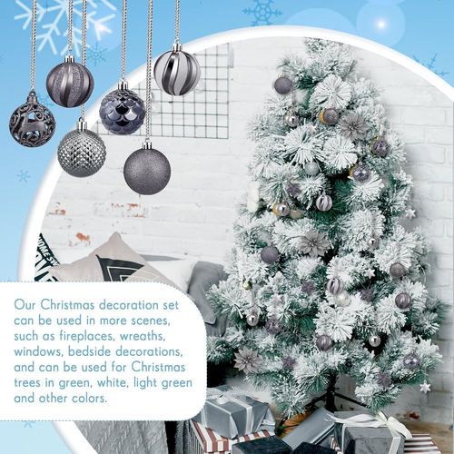 70 Pezzi Decorazioni per L'Albero Di Natale Set Di Palline Di Natale Confezione  - Foto 6 di 12