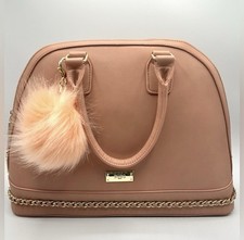NWT BCBG Large Blush Bag with Gold Hardware and Pom Pom MSRP 779 