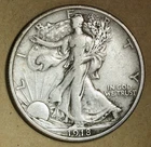 1918-S Walking Liberty Half Dollar Nice Original XF No Reserve