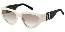Marc Jacobs White Black Cat Eye Sunglasses w/ Gradient Lens - MARC645S-0CCP-HA
