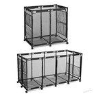 Yescom 2 Pack Pool Float Storage Bin Mesh Basket Rolling Carts Organizer Outdoor