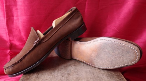 BUFFALO CREEK PLAIN~ FRONT APRON~ TOE SUEDE BROWN MENS LOAFER UK SIZE 10 - Picture 17 of 24