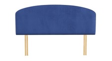 Image of Orla Plush Velvet Headboard Curved Upholstered Headboard for Divan Beds 20"-36"