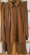 Y2K Ashley Stewart 2Pc Outfit Womens 20 USA Made Brown Jacket & Pants Career