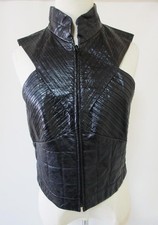 USED 904 CHANEL LAMBSKIN VEST ZIP-UP SIZE 38 GOOD
