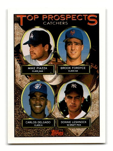 Mike Piazza Carlos Delgado 1993 Topps Top Prospects #701 Dodgers NM-MINT