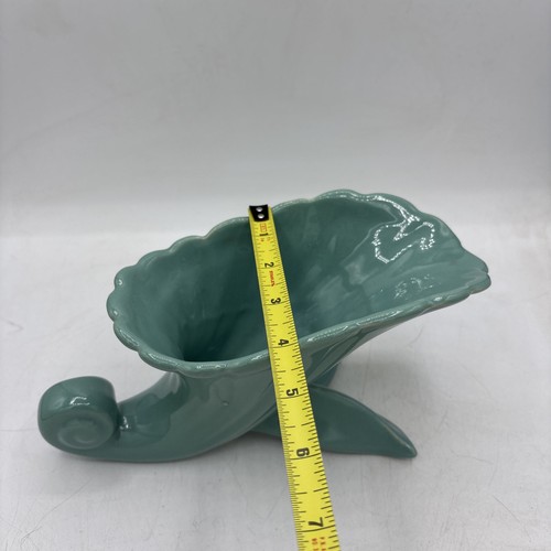 Abingdon Pottery Vintage 1930s Sea Foam Green Keramik Füllhorn Vase Art Deco - Bild 7 von 10