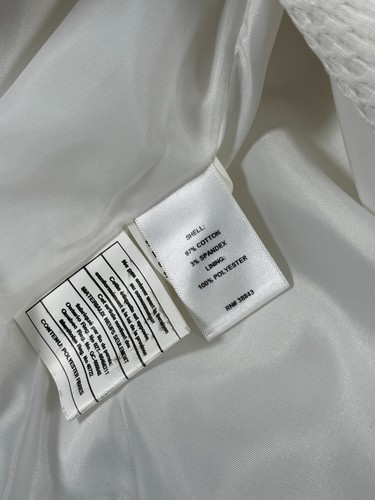 Tahari Coat Womens XL Joye White Double Breasted Textured Long Sleeve Trench NWT - Picture 7 of 9