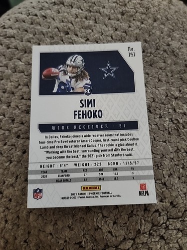 2021 Panini Phoenix - Fire Burst #141 Simi Fehoko RC - Bild 2 von 2