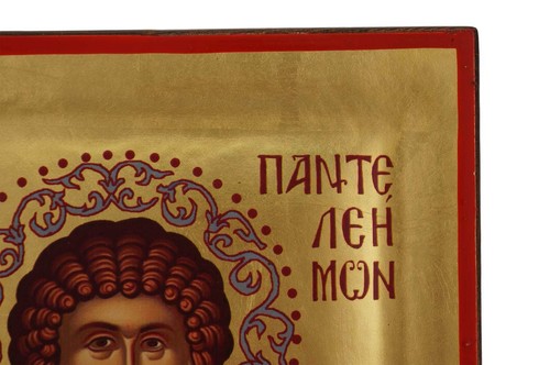 Icona di San Panteleimon - icona bizantina greco-ortodossa fatta a mano premium - Foto 7 di 8