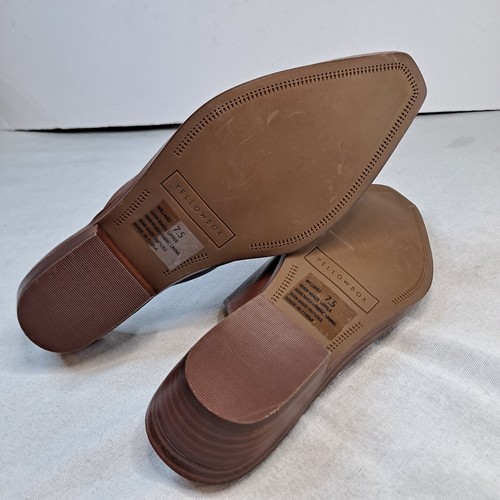 Yellow Box Willard Damen-Pantoletten Größe 7,5 braun Kunstleder eckige Zehenpartie Slipper - Bild 7 von 9