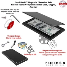 StashVault Diversion Safe, Hidden Secret Magnetic Stash Box Cash Crypto USA MADE
