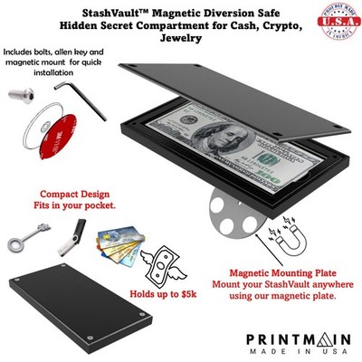 StashVault Diversion Safe, Hidden Secret Magnetic Stash Box Cash Crypto USA MADE
