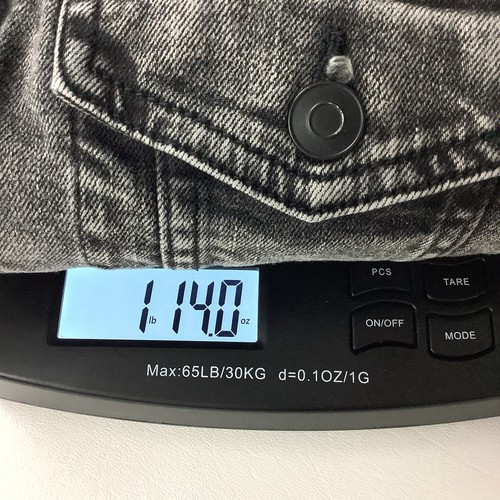 Giacca jeans uomo George lavaggio acido nero denim taglia M 38-40 tasche camionista elasticizzato - Foto 9 di 13