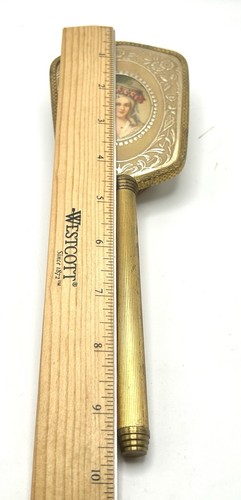 ANTIKE französische viktorianische Stil Messing Gold Zelluloid Waschtisch Handbürste Vintage - Bild 11 von 12