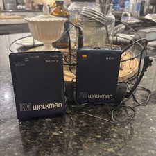 Sony Walkman SRF-40W FM RADIO - TESTED WORKS - Blue with Case Great Condition