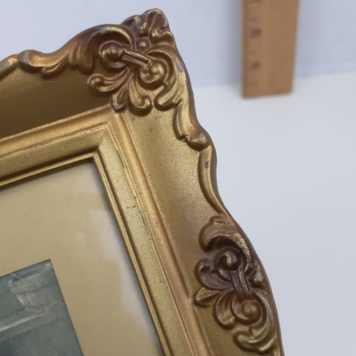 Vintage Framed Print Cant You Talk Holmes Puppies Artwork Gold Ornate Frame  - Picture 7 of 7