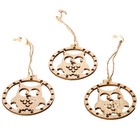 Christmas Owl Hanging Pendant Wooden Nordic Vintage Style Hanging Ornaments for