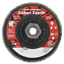 Weiler 98147 Arbor Mount Flap Disc, 4-1/2In, 60, Med.