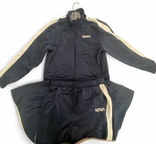 NASA Tracksuit Set Mighty Fine Navy Blue White Stripes Size Medium - Picture 3 of 8