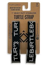 Turtlebox 1" Heavy Duty Stainless Tie Down Straps, 3' Pair, Black TB-STRAP 