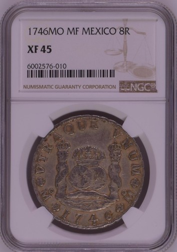 Mexico Philip V 8 Reales 'Pillars' 1746 Mo-MF NGC XF-45 Mexico City mint, KM 103 - Picture 5 of 6