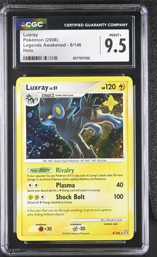CGC 9.5 MINT+ Luxray 2008 Legends Awakened 8/146 Holo Pokemon Card - Picture 1 of 2