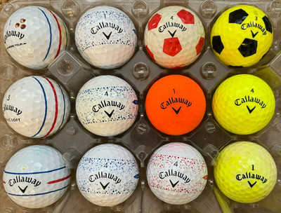 Callaway Golfbälle 1 Dutzend 12 gemischte Muster Lot Truvis Triple Track & Splatter