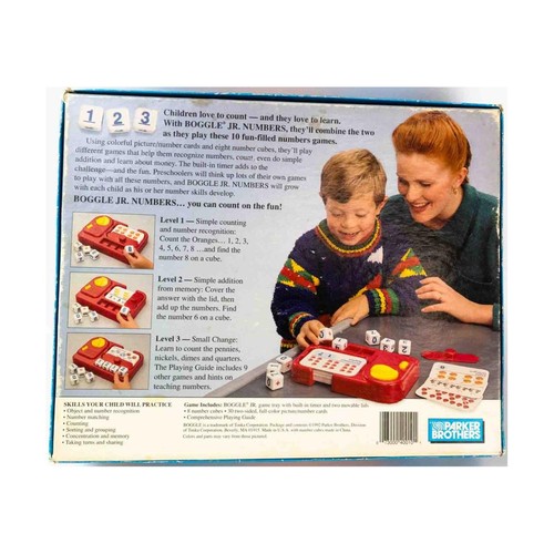 Parker Bros Boardgame Boggle Jr. Numbers Box Fair/VG+ - Picture 2 of 2