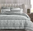 Bloomingdale's Hudson Park "Brushed Texture Stripe" F/Q Duvet & Shams, Nwt