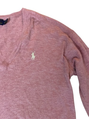 Polo Ralph Lauren Damen V-Neck Pullover Small Rosa Langarm Pulli Pony - Bild 2 von 4