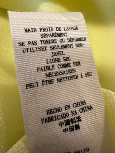 Free People New Follow Along Silk Mini Dress Size 10 Neon Lemon Low Open Back - Picture 20 of 22