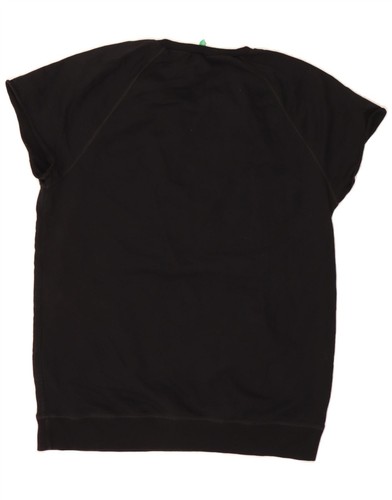 BENETTON Mens Graphic Short Sleeve Sweatshirt Jumper Large Black Cotton DJ27 - Picture 2 of 3