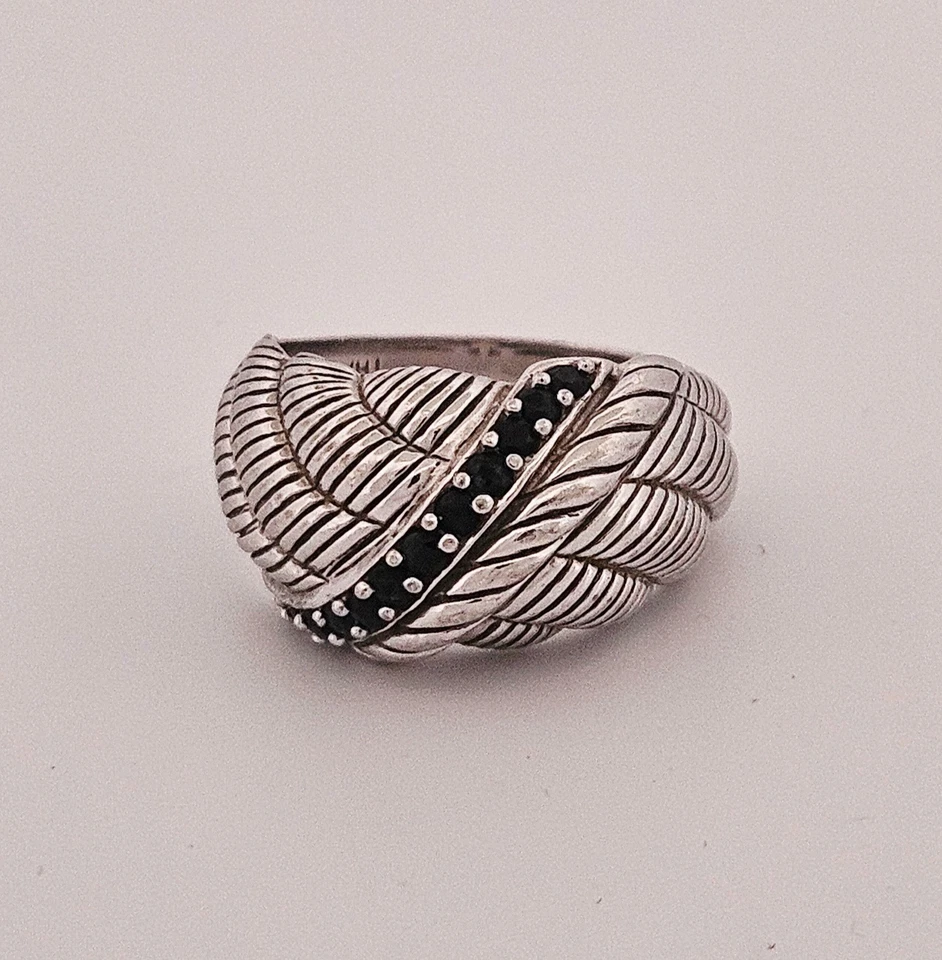 Anillo cable zafiro Judith Ripka plata esterlina aprox .24ct tw talla 7 Foto 4 de 4