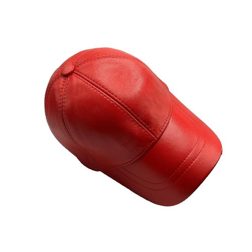 Cappello berretto baseball vera pelle di pecora visiera sportiva (anguria) - Foto 2 di 5