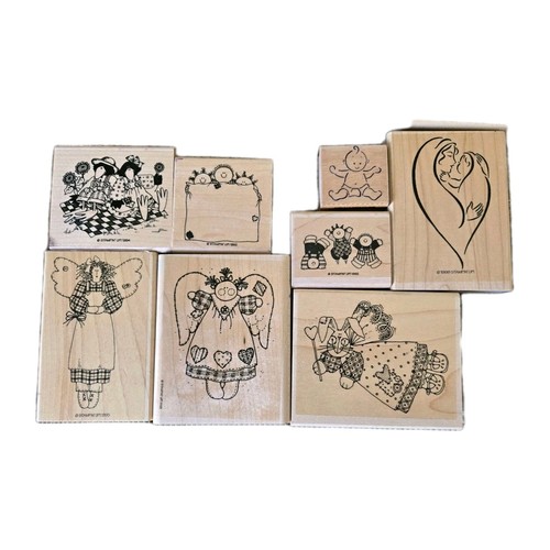 STAMPIN UP Rubber Stamp Mixed Vintage Lot 8 COUNTRY ANGEL / Mother & Child - Picture 2 of 2
