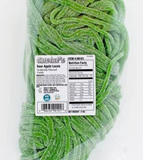 Gustaf’s Sour Apple Laces – 2 lb Bag (Available in Packs of 1, 2, or 3)