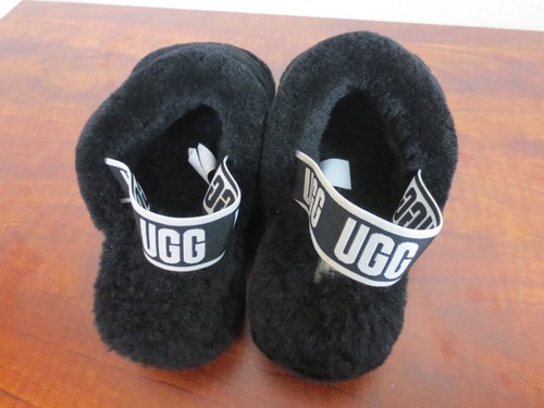 UGG Fluff Yeah Slide Sandalen Lammfell Plateau Slingback Damengröße 8 schwarz - Bild 4 von 12