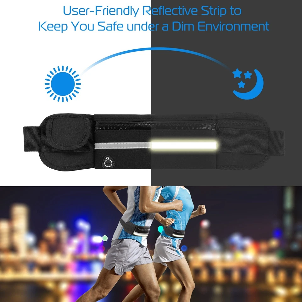 Paquete de cinturón deportivo impermeable ajustable para correr de 1 pieza Foto 2 de 4