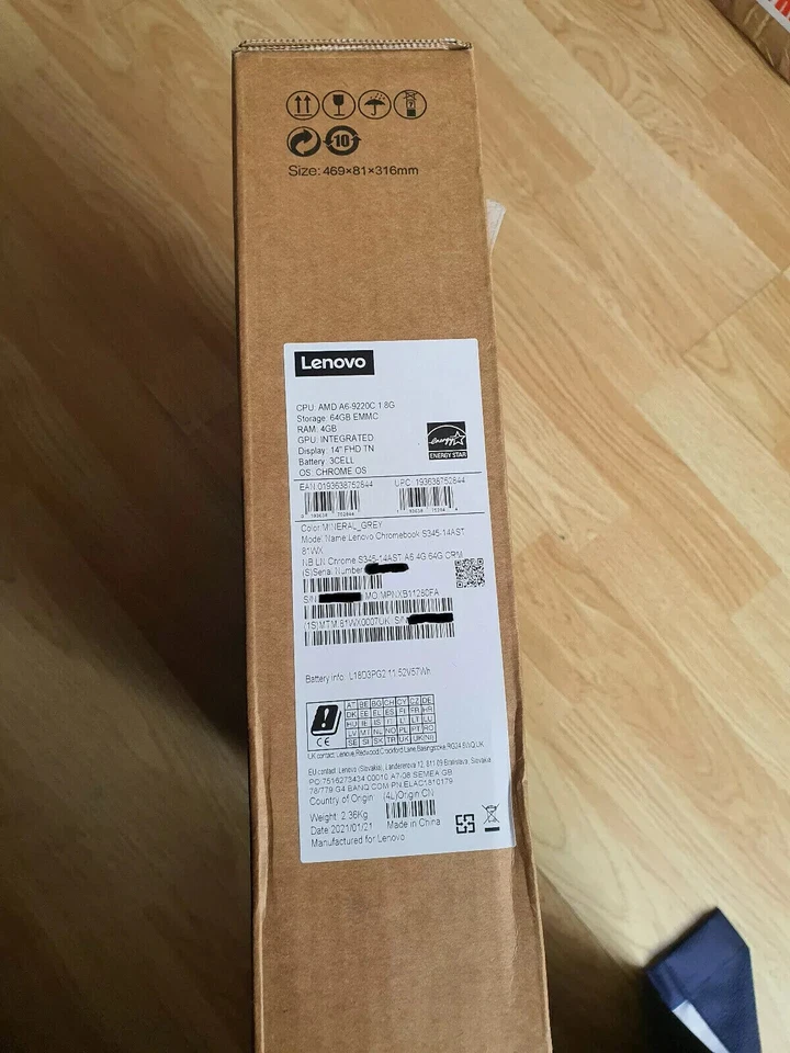 LENOVO CHROMEBOOK S345-14AST (81WX0007UK) |4GB |64GBSSD |2.7Gz |14"FHD |Wrnty|BT - Image 2 of 4