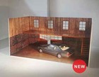 Holz und Ziegel zweistöckige Garage Maßstab 1:18 Diorama Modellbausatz...