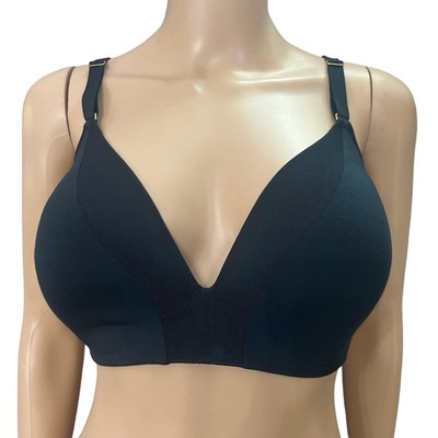 Lively All You Wireless Tshirt Bra 38DD Black Multi-way Molded Lightly Lined