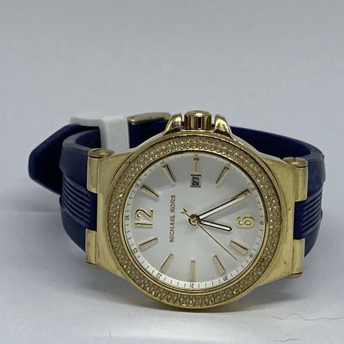 Michael Kors Mini Dylan MK2490 Women Blue Silicone Starp Analog Dial Watch RQ154 - Picture 7 of 12