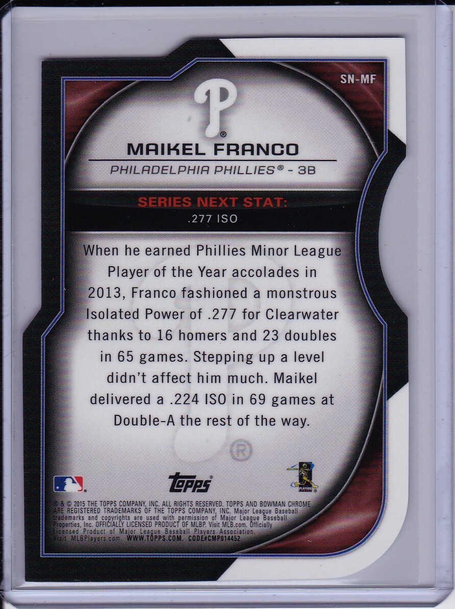 2015 Bowman Chrome Series Next Die-Cut Insert - Singles - You Pick Your Card - Picture 27 of 31