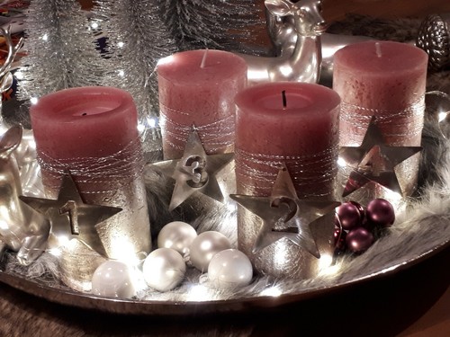 Adventszahlen silber Adventskranz Dekoration Weihnachten Sterne kein Edelrost - Bild 4 von 5