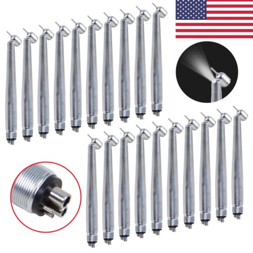1-20X Dental 45 Degree Surgical High Speed Handpiece Led E-generator Push 4Hole - Picture 4 of 20