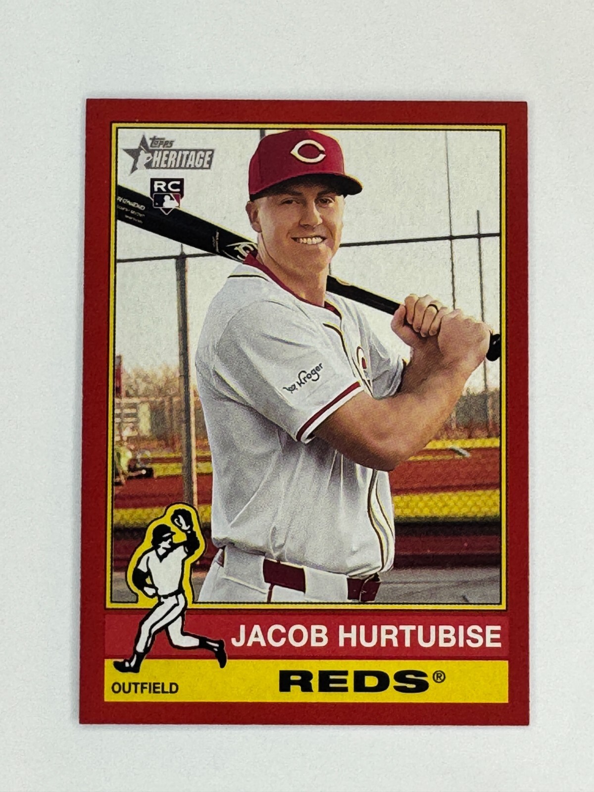JACOB HURTUBISE 2025 Topps Heritage #124 RED BORDER Rookie RC Cincinnati Reds
